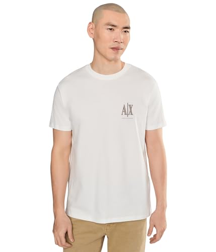 Armani Exchange Mens Chest Icon Logo Tee Off White X-Small