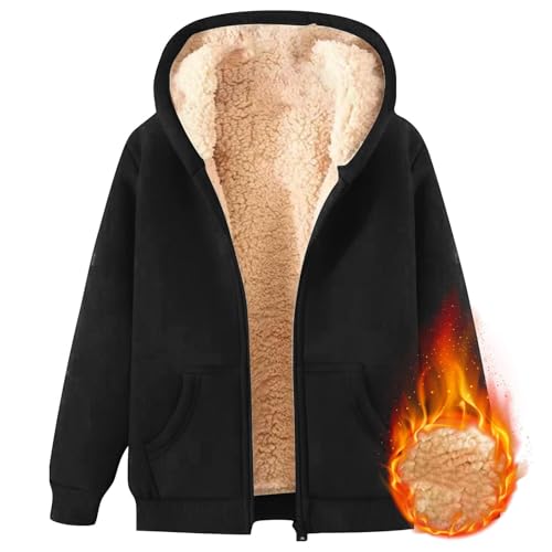 Boys Girls Jacket Kids Winter Coat Lined Zip Up Hoodie Warm Sweatshirt School Hooded Outerwear3