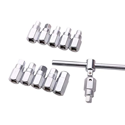 HERIS 12pcs Drain Plug Key Socket Set Axle Oil Sump Spanner 3/8