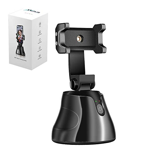 Auto Tracking Phone Holder Selfie Stick Tripod Face Tracking Holder with 360 Rotation Smart Tracking Phone Holder Cell Phone Stand for Live Streaming (Includes 3 AA Batteries)