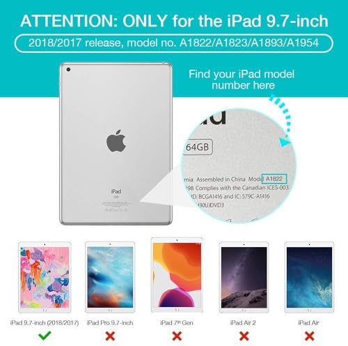 Image of M Cart Smart Flip Case Cover for Apple iPad 9.7 inch, Blue | 5th /6th Gen Compatible, Air 1 Air 2 Compatible, A1822 A1823 A1893 A1954