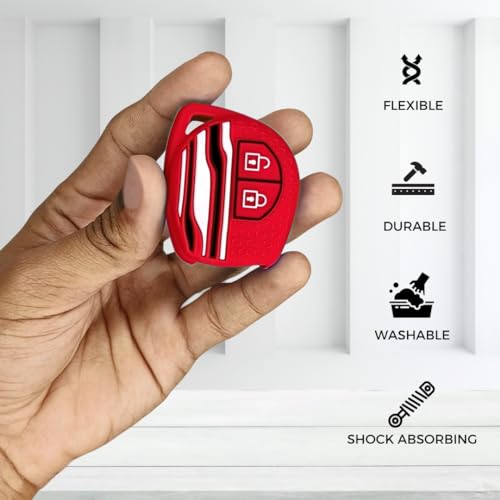 Image of KEYCEPT Tristar Key Cover for Suzuki Swift, Dzire, Ertiga, Baleno, Grand Vitara, Celerio, WagonR, Brezza, Scross, Fronx, Jimny, Ignis 2 Button Remote Key. (Red)
