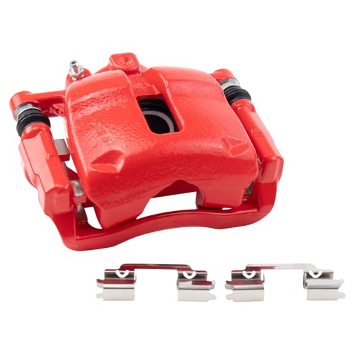 Image of TRQ Front Left Brake Caliper Performance Red Drivers Side | For 2007-2011 Mini Cooper