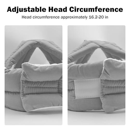 Image of Baby Head Protector Baby Helmet for Crawling Walking, No Bumps Safety Head Adjustable Protective Cap for Walking, Playing (Gray)