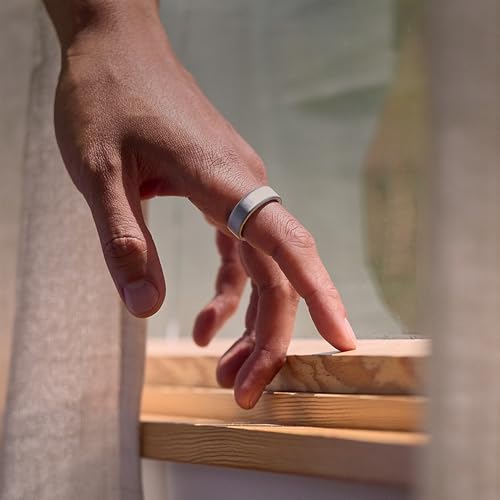 Image of OURA Ring 4 - Brushed Silver - Size 12 - Smart Ring | Size First Ring 4 Sizing Kit | Sleep Tracking Wearable - Heart Rate - Fitness Tracker - Up to 8 Days Battery Life