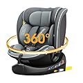 Reecle I-Size 360 Girevole Seggiolino Auto, 40-150cm(0-12 anni), Compatibile ISOFIX (Grigio)