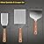 Stainless Steel Metal Spatula Set For Griddle, Grill Spatula Scraper for BBQ/Flat Top Grill- Full Tang Handle -Thicked Blade- Beveled Edges, Great Griddle Accessories for Pancake/Smash Burgers