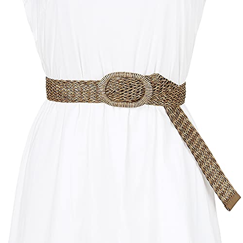 Allegra K Womens Skinny Waist Belts Braided Woven Bohemian Belts for Dress Metal Buckle4