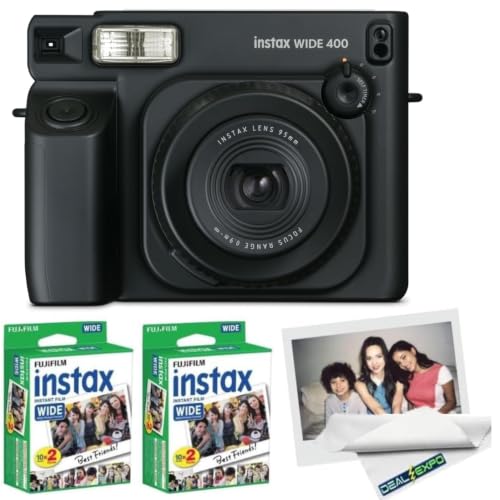 Image of FUJIFILM instax Wide 400 Instant Film Camera (Black + Extra Film(40 Sheets))