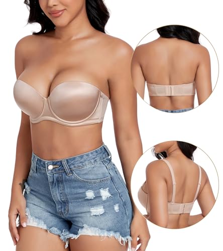 Image of DotVol Women's Multiway Push Up Convertible Underwire Strapless Bra Thick Padded Everyday Bra