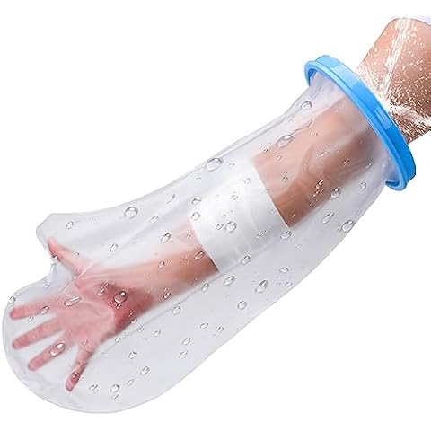 Allhercom Waterproof Arm Cast Cover for Shower - Reusable Adult Wide Half Arm Protector Cover Cast SleeveSoft Comfortable Watertight Seal Keep Wounds Dry Bath Bandage Broken Hand Wrist Finger Arm Wound Cover Cover