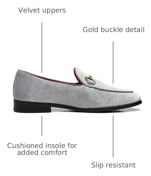 Image of Men's Velvet Loafers Wedding Party Prom Homecoming Shoes