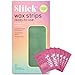 Sliick Ready-to-Use Wax Strips for Hair Removal – 40 Hair Removal Strips for Women with Jojoba Oil & Vitamin E, Includes 6 Post Wax Wipes