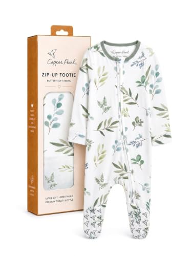 Image of Copper Pearl Zip-Up Footie Baby Pajamas - Soft Newborn Onesies for Boys & Girls, Tag-Free with Two-Way Zipper Baby Sleepers for Newborn - 24 Months, Haven