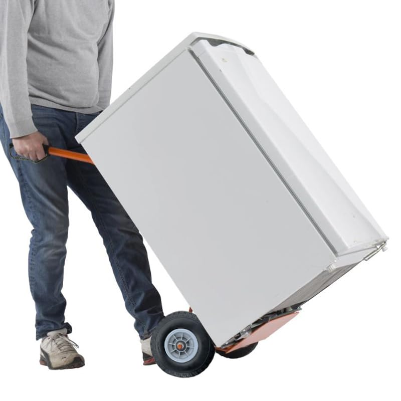 Virsus Carrello Portapacchi Professionale GIALLO 3417, misura 55x35x113 cm, con Maniglie di Sicurezza e 2 Ruote Pneumatiche, Montacarichi per trasporto di carichi pesanti, Portata Massima 200 Kg
