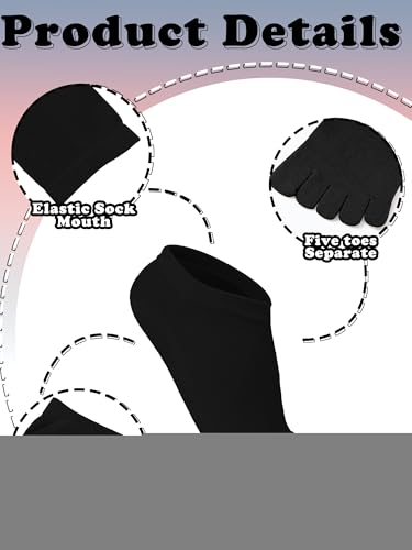 Image of Bencailor 6 /12 /32Pairs Women Toe Socks Five Toe Cotton Socks Ankle Sock with Toes Separated for Women Men Athletic Running
