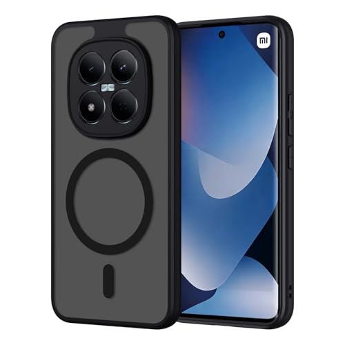 Pnakqil Magnetisch für Xiaomi Redmi Note 15 4G/5G Hülle für Magsafe Matt Transluzente Handyhülle für Xiaomi Redmi Note 15 4G/5G PC Härte Kratzfest Matte Dünn Magnetische SchutzHülle Case Schwarz