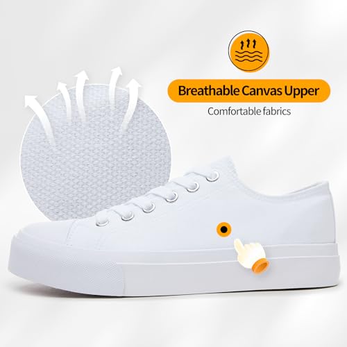 Trendy White Canvas Sneakers for Women - Image 2