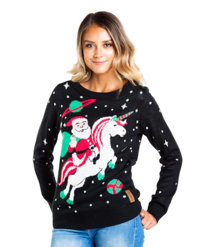 Tipsy Elves Santa Riding a Unicorn Christmas Sweater - Image 2