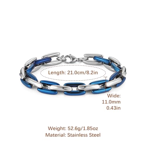 Pulsera para hombre cadena Paperclip 11mm Acero inox miniatura 6