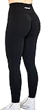 AUROLA Workout Leggings for Women Seamless Scrunch Tights Tummy Control Gym Fitness Girl Sport Active Yoga Pants Intensify Medium Black