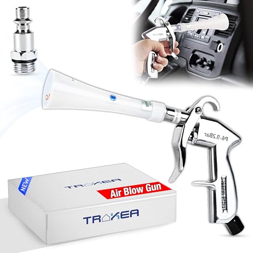 Premium Air Blow Gun with Nozzle Car Interior cleaning Quickly Blasts Dirt and Dust Dryer Vent Cleaner Wash Kit Hose Car Home Detailing Supplies Turbo Tool Works with Air Compressor Pressure 6-9.2 Bar