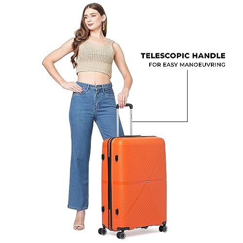 Image of Stony Brook by Nasher Miles Axis Hard-Sided Polypropylene Check-in Luggage Orange 28 inch |75cm Trolley Bag