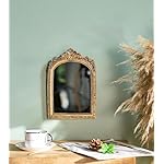 10” x 7” Small Gold Vintage Wall Mirror, Antique Gold Resin Baroque Mirror, Decorative Hanging & Tabletop Mirror - Image 5