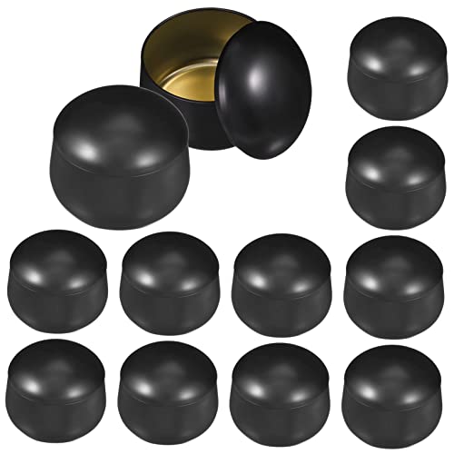 Angoily 12pcs Small Tinplate Candle Containers Belly Candle Tins Airtight Lid for Scented Making for Home and Giving