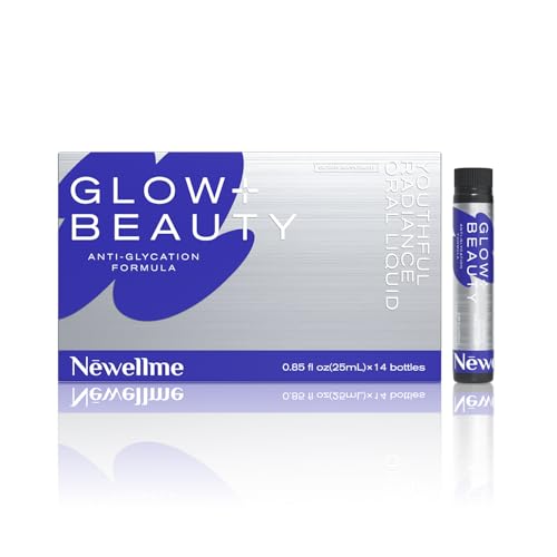 NEWELLME Liquid Collagen Drink for Women 18 000mg Multi Collagen Complex with Hyaluronic Acid & Antioxidants Beauty Supplement for Skin Hydration Hair & Nails Blue Raspberry 14 Bottles