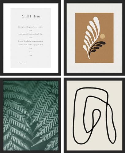 SIGNWIN Framed Poster Bathroom Decor 12"x16"x 4 Black, Wall Art