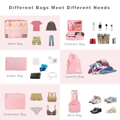 BAGAIL Packing Cubes for Suitcase 8 Set, Lightweight Luggage Packing Organizers Packing Cubes for Travel Accessories