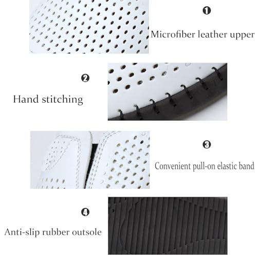 Men's Leather Slip-on Loafers Summer Breathable Hollow Flat Loafers Comfortable Elastic Anti-Slip Soft Sole Walking and Driving Shoes3