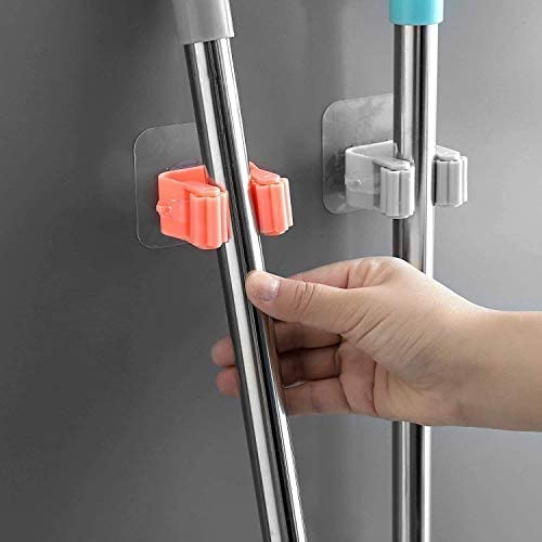 MEETO Self Adhesive Holder Wall Mounted Seamless Broom Hanger Clip Storage Racks, Hanging Punch Bathroom Stickers Mop Rack Multicolour pc2 (B0BYJGST2V) Amazon Price History, Amazon Price Tracker