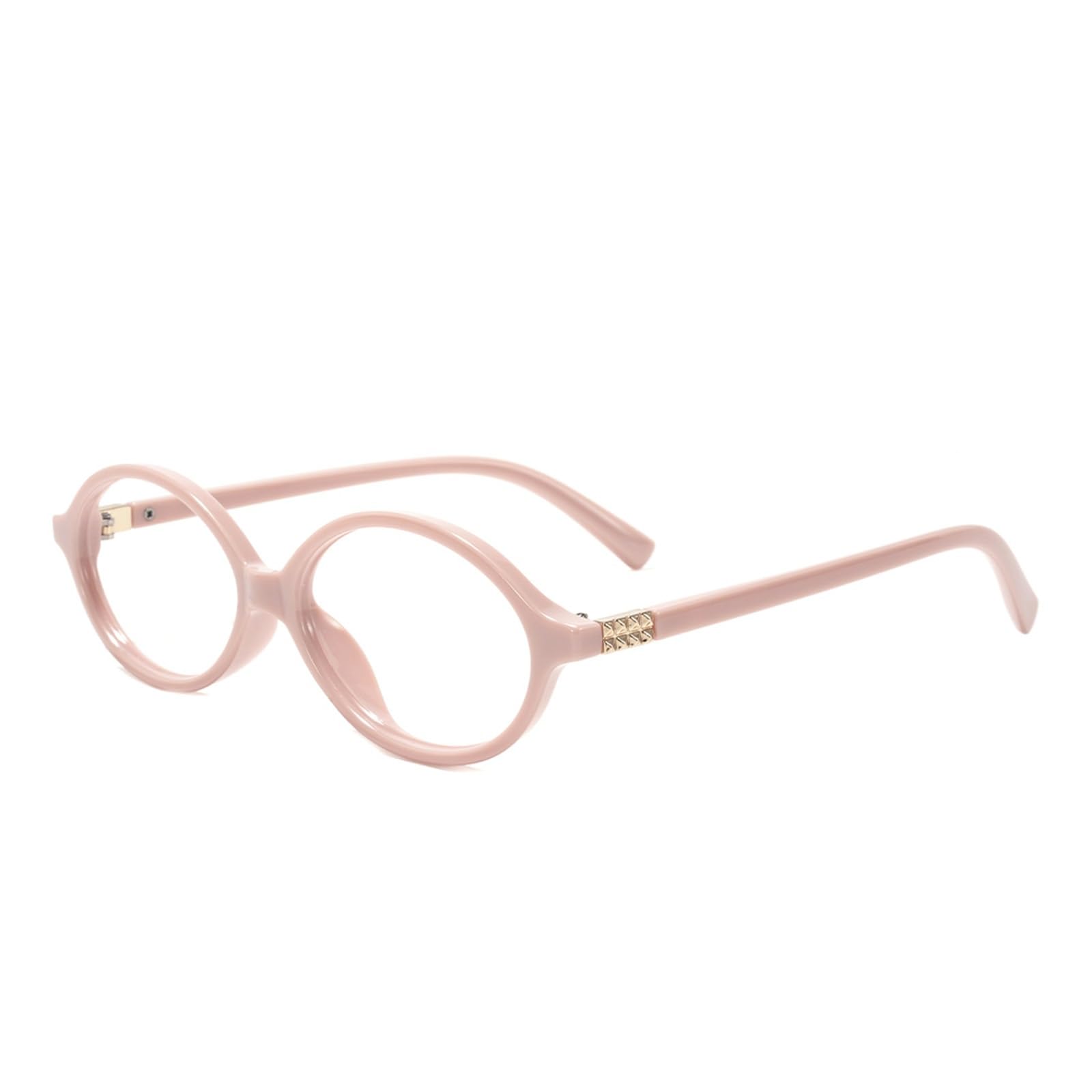 Slocyclub Fashion Oval Blue Light Blocking Glasses for Women Men Vintage Oval Small Frame Eyeglasses Retro Glasses, Pink