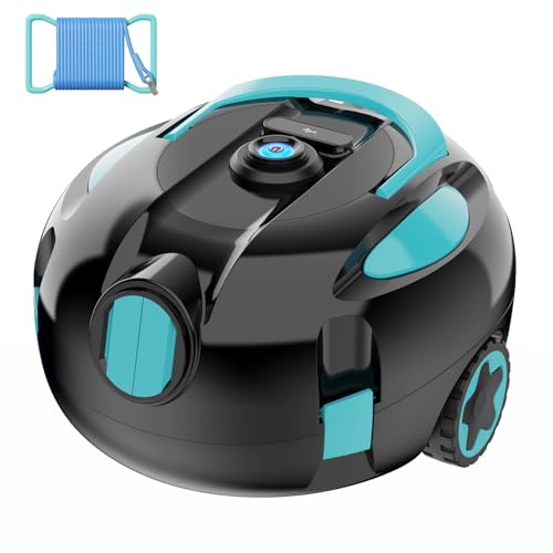 KKI Robotic Pool Cleaner, Cordless Pool Robot Vacuum, 130 Mins Runtime,Self-Parking, Lightweight for Inground & Above Ground Pools,Self-Parking,Up to 65ft/1100 Sq.Ft