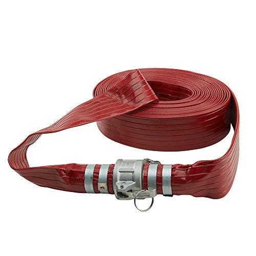 Pump Water Hose - Red Pvc Drain Backwash Discharge Hose - Camlock Fittings 2" X 50' #TOP4