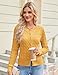 Womens Yellow Cable Knit Cardigan Sweaters, Lightweight Cardigans for Women Trendy, Spring Fashion Outfits for Women M