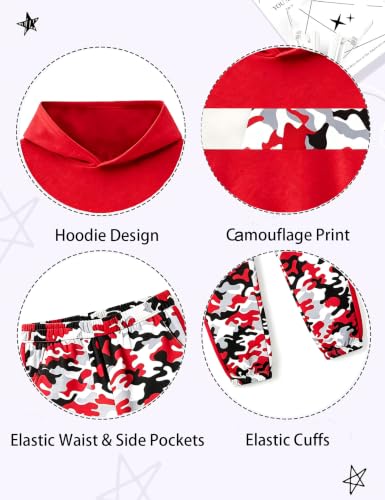 Image of Boys Clothes Boy Outfits 2-Piece Long Sleeve Hoodie and Camouflage Pants Boys Fall Winter Clothes for 6-16 Years