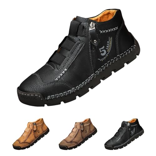 Matufit Shoes for Men, Men's Genuine Leather Waterproof Non-Slip Fashionable Orthopedic Shoes, Non-Slip Loafers