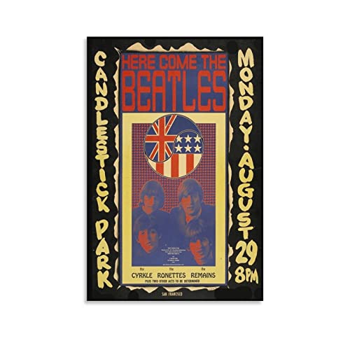 Poster sur toile Beatles 1966 San Francisco pour décoration murale, pour chambre à coucher, bureau, salon, décoration d… - Les Beatles, Paul McCartney, John Lennon, RIngo Starr, George Harrison Poster sur toile Beatles 1966 San Francisco pour décoration murale, pour chambre à coucher, bureau, salon, décoration d…