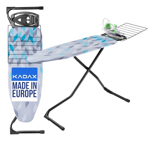 KADAX Bügelbrett mit ausziehbarem Fach, 120x42cm Bügeltisch,...