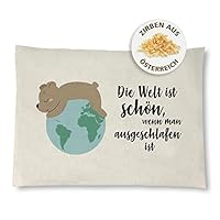 reelax.me Zirbenkissen, Handgefertigt, 26x19 cm, Bär-Motiv, Zirbenholzfüllung aus Östereich