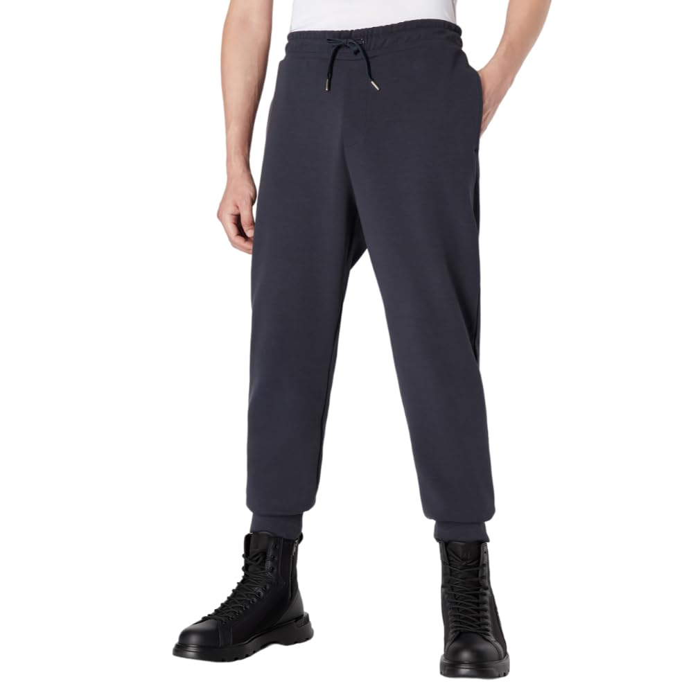 Armani Exchange Pantalones de Chándal de Algodón con Cordón Y Logotipo Lateral En Imitación de Piel Deportivos para Hombre