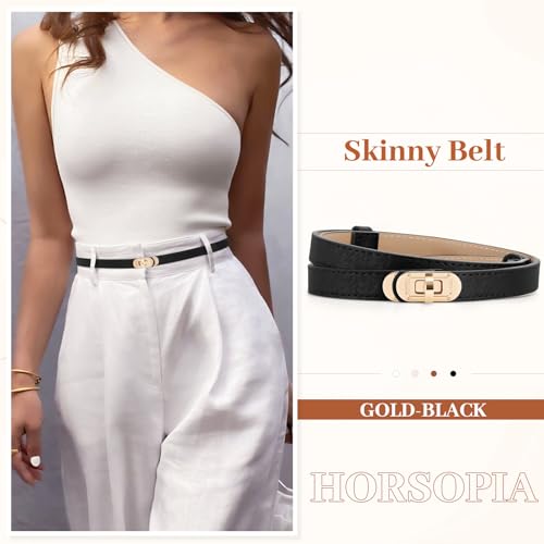 Adjustable Thin Belt For Women Skinny Belts For Dress Women Solid Color Alloy Turn Lock Belt For Jeans Coat,Khaki3
