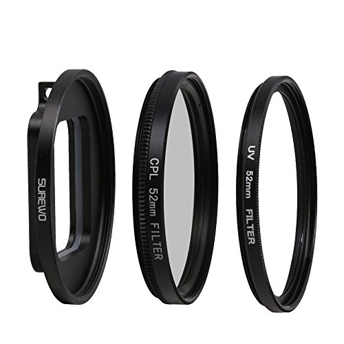 SUREWO CPL Lens Filter 52mm Circular Polarizing Lens Filter with UV Filter Compatible with GoPro Hero 7 6 5 Black
