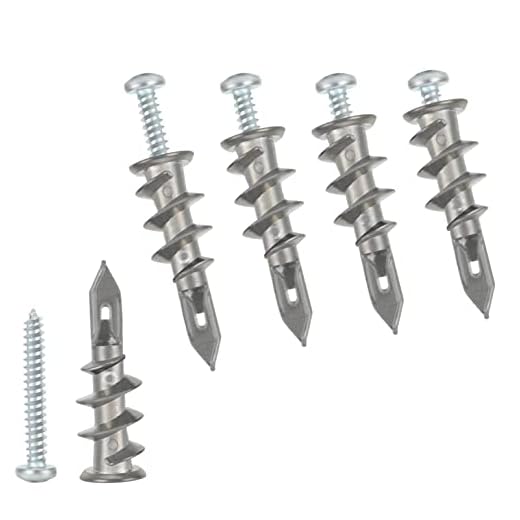 Zinc Self-Drilling Drywall Anchors with Stainless Steel Screw Kit, Heavy Duty Metal Wall Anchors and #8 x 1-1/4 Inches Screws, 80 Pieces in Total