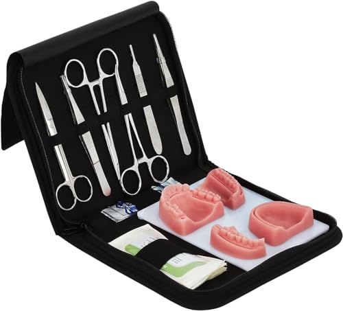 Kit de sutura de odontología | Kit de sutura Completo Que Incluye 4 Almohadillas de sutura Dentistas | 6 Herramientas de sutura Dental de Calidad | Práctica de sutur