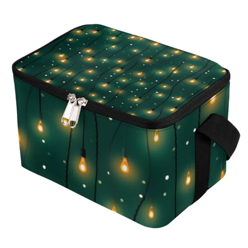 Lunch Bags for Women Men 9 Cans,Snowflake Xmas Decor Hot & Cold Food Delivery Bag Insulated Grocery Bag Insulated Lunch Box Cooler Bag for Office Work Picnic Beach