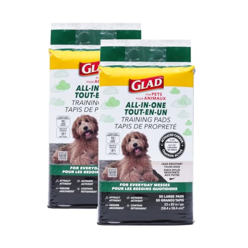 Image of Glad for Pets Activated Carbon Disposable Dog Training Pads, 50 Count, 2-Pk